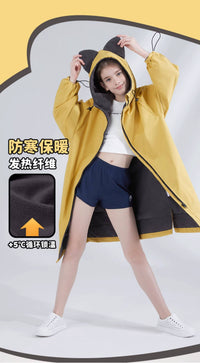 安泊来游泳冬训浴袍儿童潜水斗篷保暖防风防寒长袖浴巾吸水毛巾