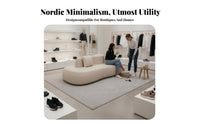 Nordic Design Double-Sided Curved Bench Modern Design Oversized Daybed Upholstered Sofa Multi-Purpose for Business Owners, Interior Designers, Beauty Salon, Retail Shop, Waiting Area, Showroom