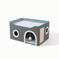 Cat House with Scratch Pad Cozy Cat House with Hanging Ball Portable for Kittens