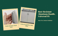Aluminum Alloy Pull Handle, V-Shaped Sliding Glass Door Handle, sturdy, Easy to Install, Cabinet Drawer Handle, Silver