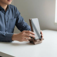 Solid Wood Phone Holder Hands-Unrestricted Viewing Mobile Accessory for Office