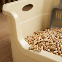 Cat Toilet Semi-Enclosed Sand Basin with Mat, PP Material Litter Tray for Large Indoor Pet, Anti Spillage Potty for Easy Daily Use