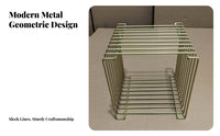 Square Metal End Table Nordic Design Minimalist Wire Frame Table Space-Saving