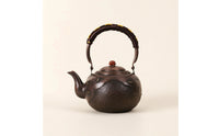 Copper Kettle Handmade Kettle with Wrapped Handle Dark Bronze for Tea Lovers, Collectors, Kitchen