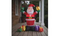 Smiling Inflatable Santa with Gift Boxes Festive Christmas Inflatable Giant Yard Decoration Lightweight for Porch