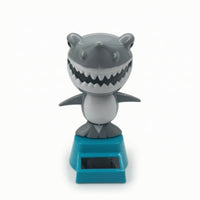 Cartoon Solar-Powered Shark Figurine Compact Car Ornament with Solar Panel Cute Swaying Shark Ornament Whimsical for Drivers