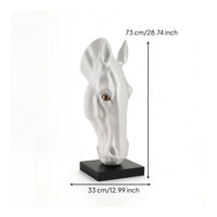 Horse Head Sculpture Realistic Horse Head Statue Substantial Bust for Art Collectors, Lobby Area, Entryway, Reception Area
