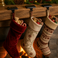 Christmas Stocking Holder Hooks for Fireplace Mantel - Metal Craft Decoration