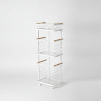 Kitchen Cart with Wire Baskets 3-Tier Rolling Cart Compact Wire Basket Trolley for Pantry