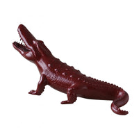 Metal Crocodilian Figurine Textured Animal Statue Detailed Home Decor