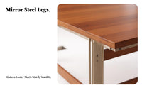 Retro Design Rectangular Wood-Top Trestle Table Multi-Purpose Work Desk Seats 4-6 People Household Furniture Spacious surface for Homeowners, Remote Workers, Professionals, Dining Room, Home Office, Kitchen, Open-Plan Living Space