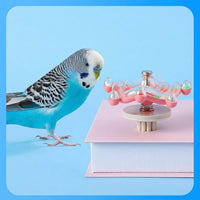 Parrot Rotating Toy with Internal Rattle Beads, Rotating Wheel for Parrot Enrichment, Cage Clip Mount for Parakeet Cockatiel