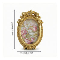 Oval Photo Frame Cherub Oval Picture Frame Gold Finish for Mantel, Desk