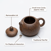 Small Rustic Tea Pet Sculpture, Artisanal Tea Pet Figurine, Rustic Tea Pet Decor, Tea Table Decor Tea Pet, Handmade Coarse Clay Tea Pet Ornament