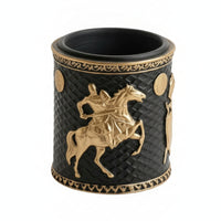 Cylindrical Planter Medieval Relief Flowerpot Textured for Tabletop, Collectors