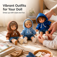 20cm Doll Clothes Set: Hooded Sweatshirt & Jeans for Cotton Dolls