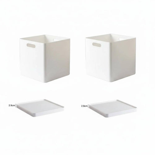Square Lidded Bin Japanese aesthetic Lidded Container with Lid for Parents, Families