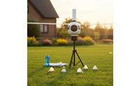 Remote Control Badminton Feeder Solo Practice Portable Badminton Training Machine Adjustable Angle Automatic Shuttlecock Launcher for Beginners, Kids