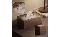 Wooden Tissue Box Wood-Grain Rectangular Tissue Box Cover Easy to Clean