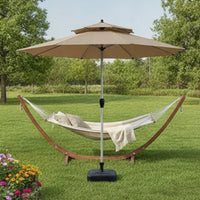 Patio Umbrella with Base Stable Double Top Patio Umbrella Windproof for Poolside