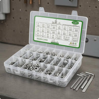 Labeled Compartments Socket Cap Screw and Nut Set Mixed Sizes Stainless Steel Hardware Kit Hex Key Set Rust Proof