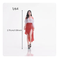 Color-Printed Miniature Girl Figurine Painted Character Model Mini Female Figure for Tabletop Layouts