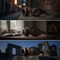 Steampunks Goggles Retro Goggles with Leather Strap Industrial Eyewear for Cosplay, Halloween