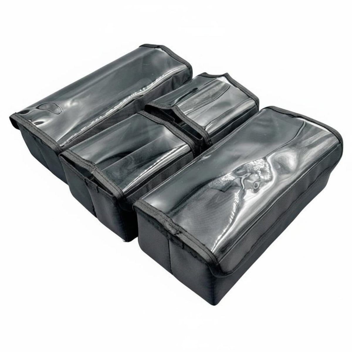 Foldable Makeup Storage Box Combination Portable Makeup Pouch Insert Construction Clear Lid Cosmetic Organizer for Travel