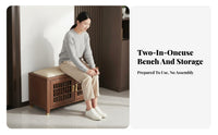 Upholstered Shoe Changing Stool New Chinese design Entryway Bench High Load Capacity Easy to Clean for Adults, Foyer, Bedroom
