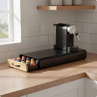 40 Pod Coffee Drawer Easy Pull Handle Coffee Capsule Drawer for Countertop