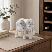 Resin Elephant Figurine Handmade Standing Elephant Statue Gift Idea for Desktop