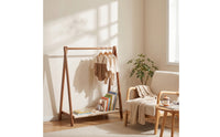 Triangular Frame Clothes Rack Freestanding Clothes Rack with Shelf Furniture Foldable Space-Saving for Children, Entryway
