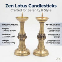 Brass Lotus Candle Holder, Chinese Style
