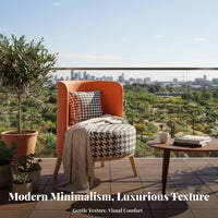 3 Pieces 2 Shellrear Chairs with Side Table Light Luxury Design Conversation Set Minimalist design areaSaving for salon