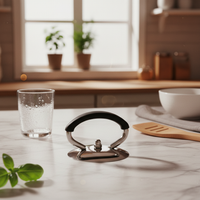 Pot Lid Handle Curved Grip Stainless Steel Lid Handle Polished Metal