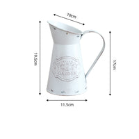 Metal Pitcher Vase Curved Handle Decorative Pitcher Vase Flared Top