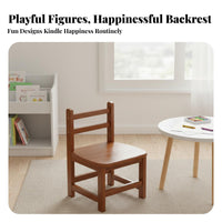 Wooden Chair with Backrest Multi-Purpose Small Stool for Playroom, Toddlers
