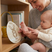Easter Bunny Footprint Plaque Personalized Newborn Footprint Sign 3D Design Infant First Easter Sign for Infants, Grandparents, Photo Shoots