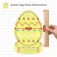 Easter Party Paper Plate Set, Featuring Vibrant Colors and Egg-Shaped Patterns, Ideal for Children and Families