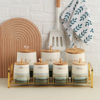 Large Capacity Ceramic Storage Jar Set, 7-Piece Kitchen Canister Set with Lids