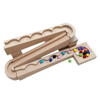 Wooden Ball Track with Blocks Interlocking Ball Route Building Toy Classic Marble Maze for Preschoolers, Young Children, Kindergarten, Playroom