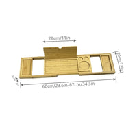 Bamboo Bathtub Tray Multi-Functional Bath Tray with Tablet Holder