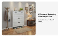Footwear Storage Unit Space-Saving Entryway Shoe Storage Narrow Design for Apartment Dwellers, Homeowners, Hallway, Living Room, Bedroom