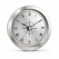 Round Analog Wall Clock Silver Dial Roman Numeral Wall Clock Glass Front