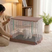 Dog Crate Cover and Cat Cage Cover with Mesh Sides, Breathable Pet Cage Cover for Wire Crates, Indoor Outdoor Protection Dog Cage Cover Mesh