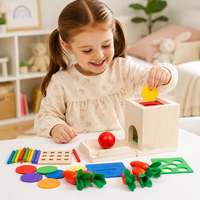 4-in-1 Wooden Activity Box, Educational Toy for Toddlers 3+, Fine Motor Skills and Early Learning