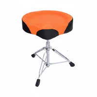 Tripod Base Height Adjustable Drum Throne Chrome Metal Height-Adjustable Drum Stool Rubber Foot Caps Performance Gear Locking Hardware for Drummers, Percussionists