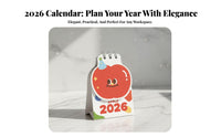 Mini Desk Calendar, Cartoon Fruit, Student, Cute Table Decor