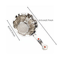 Decorative Pattern Alloy Tea Sieve Rust Resistant Gongfu Tea Strainer Compact Kitchenware
