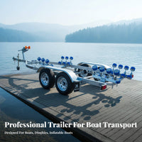 Inflatable Boat Trailer Hot Galvanized Boat Trailer Towing Equipment for Assistance Teams, Fishermen, Coastal Areas, Lakeside